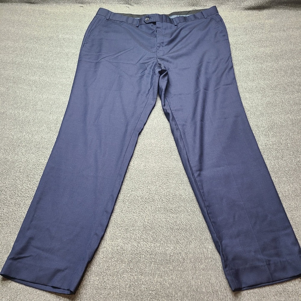 LAUREN Ralph Lauren Men Navy Wool‎ Blend Stretch Dress Pants Trousers 42W 32L